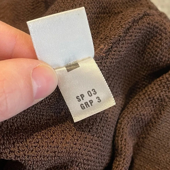 St. John Collection Santana Knit High Rise Brown Pants with gold details size 6 - Picture 9 of 12